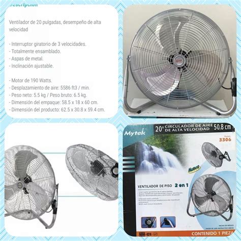 Ventilador Piso Pared Mytek Potente Pulgadas Motor W Mercado Libre