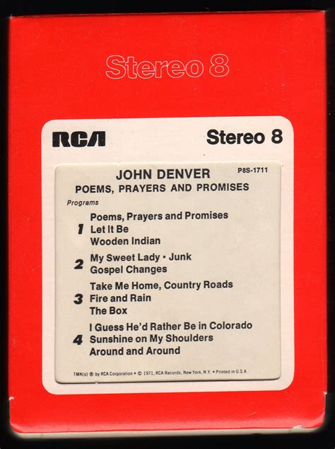 John Denver - Poems, Prayers & Promises 1971 RCA T4 8-TRACK TAPE