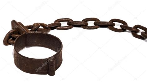 Old Chains Or Shackles Used For Locking Up Prisoners Or Slaves Stock