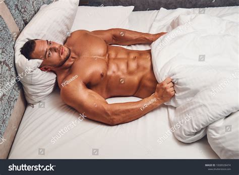 Handsome Nude Man Lying Bed Stock Photo Edit Now