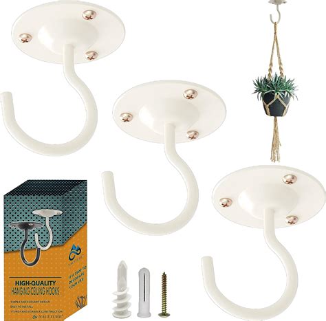 Amazon.com: NACETURE Ceiling Hooks for Hanging Plants 3 Pack - Plant ...