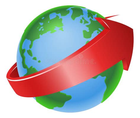 Spinning Globe Arrow Illustration Stock Vector Illustration Of