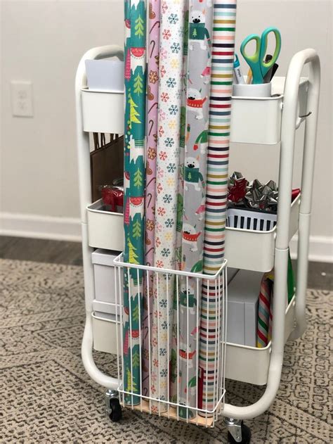 DIY Gift Wrap Storage Cart