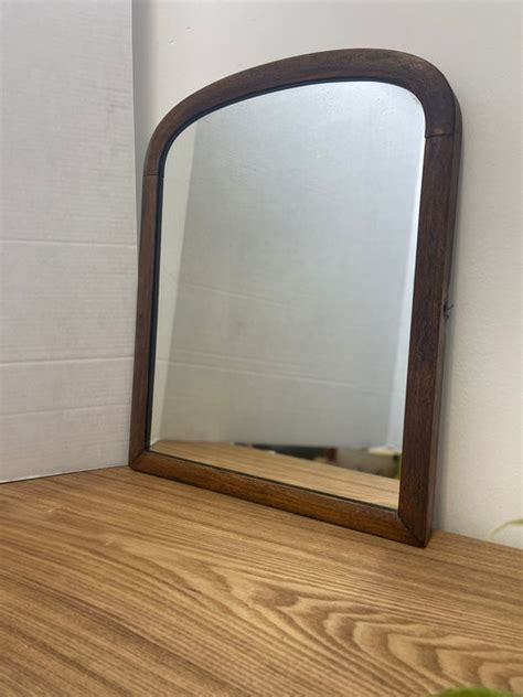 Vintage Wood Framed Arched Wall Mirror — Big Whale Consignment