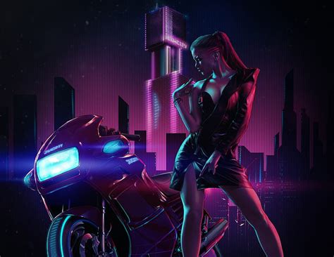 Hd Wallpaper Sci Fi Cyberpunk Cyborg Neon Pistol Woman Wallpaper Flare