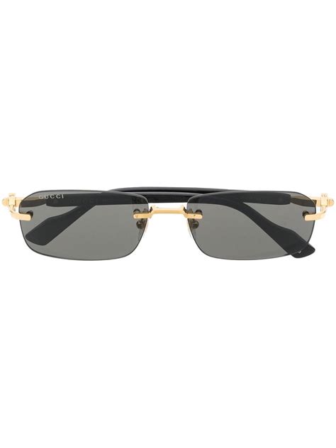 Gucci Eyewear Rimless Rectangle Frame Sunglasses Farfetch