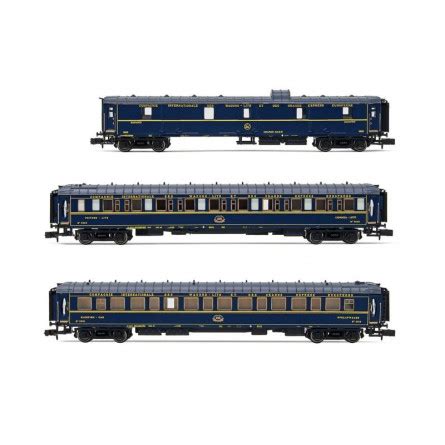 Set de 3 coches Train Bleu CIWL compuesto de 1 furgón y 2 coches