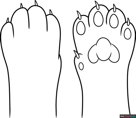 how to draw a cat paw