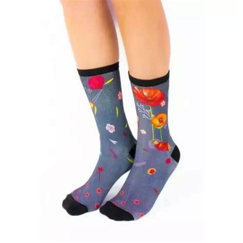 Chaussettes Femme Lili Gambettes En Bambou Grandes Fleurs Envoi Pas Cher