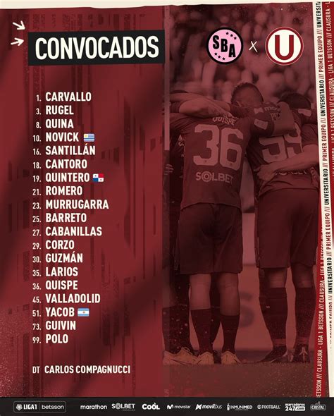 Universitario On Twitter ¡lista Oficial 📋 ️ Estos Son Nuestros