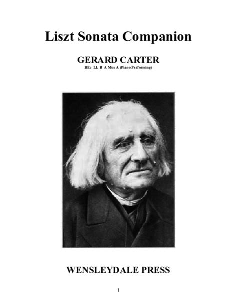 Pdf Liszt Sonata Companion Bec Ll B A Mus A Piano Performing