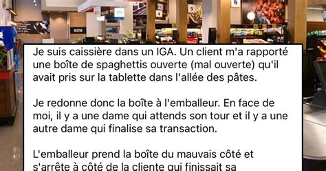 Une Caissi Re Dans Un Iga Lachute Raconte Une Histoire Irr Elle