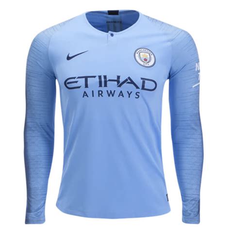 Manchester City Home Long Sleeve Football Shirt Soccerlord