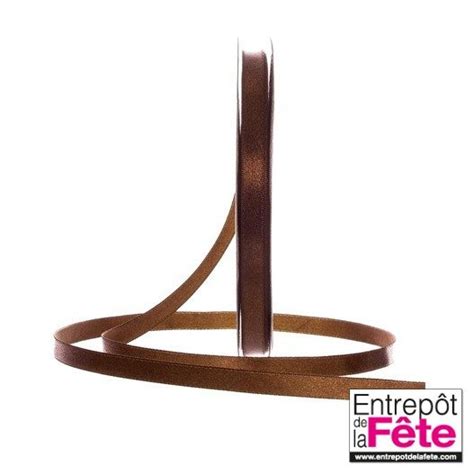 Ruban double satin marron 6mm 50m L Entrepôt de la Fête