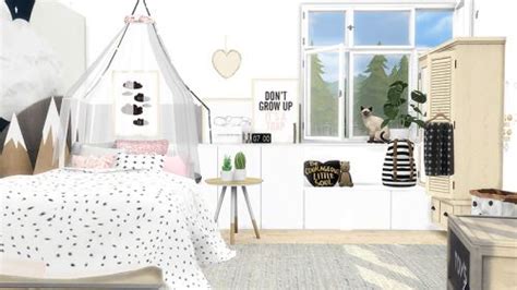 Kids Art By Viikiitarar Sims 4 Bedroom Sims 4 Beds Sims 4