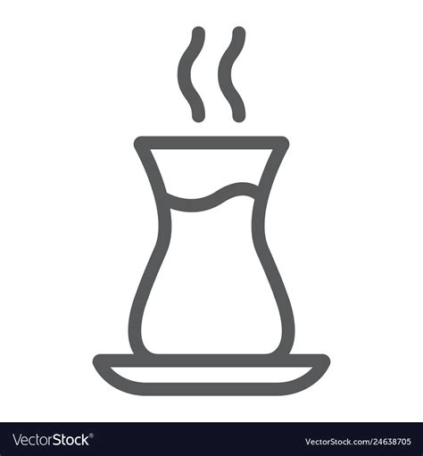 Turkish Tea Line Icon Arab And Drink East Tea Vector Image