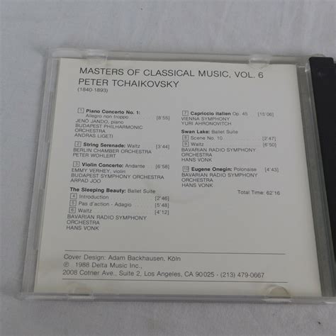 Masters Classical Music Vol 6 Tchaikovsky Cd Oct 1990 Laserlight Concerto Waltz 18111580625 Ebay