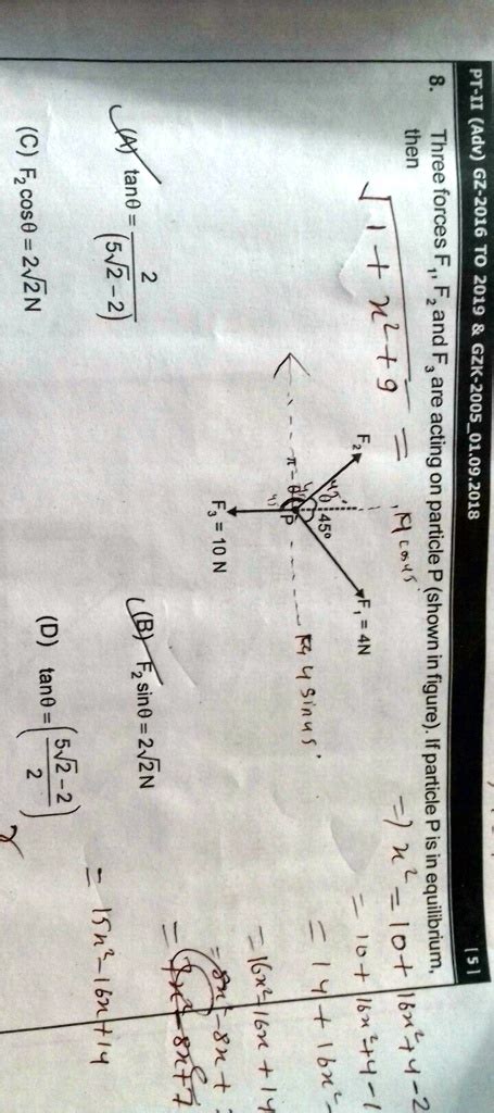 Solved Three Forces F1 F2 And F3 Are Acting On Particle P Shown In