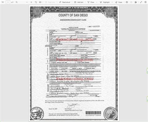 San Diego Marriage Certificate Template - Fakedocshop