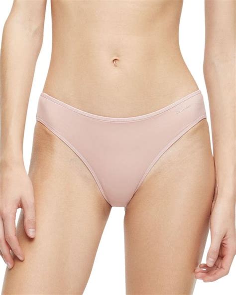 Calvin Klein Synthetic Sheer Marquisette Bikini In Natural Lyst