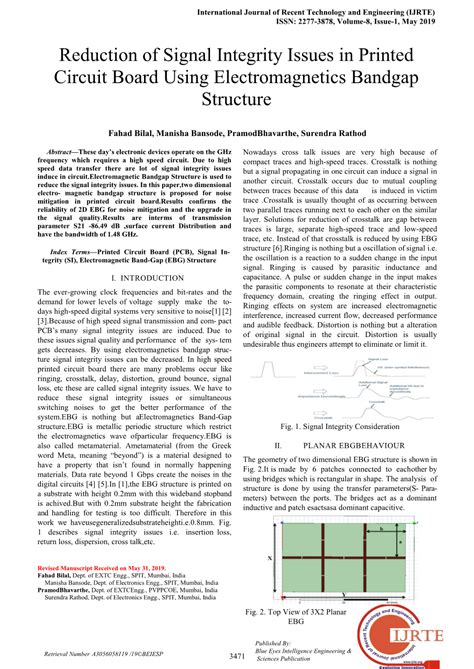 Reduction Of Signal Integrity Issues In Printed Circuit Board Using