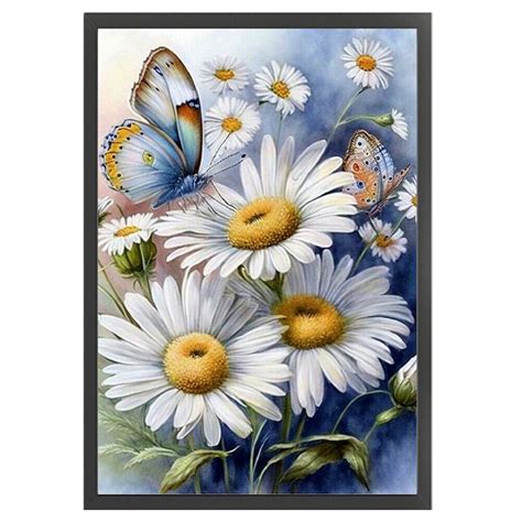 Full Embroidery Cotton Thread 11CT Printed Butterfly Daisy Cross Stitch