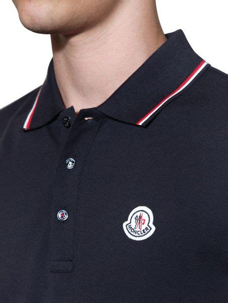 Moncler Front Logo Piquet Polo In Blue For Men Navy Lyst