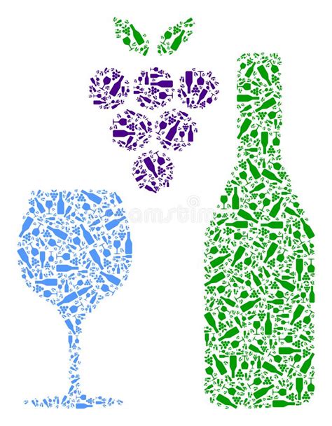 Wine Vector Mosaic Of Self Recursion Icons Stock Vector Illustration