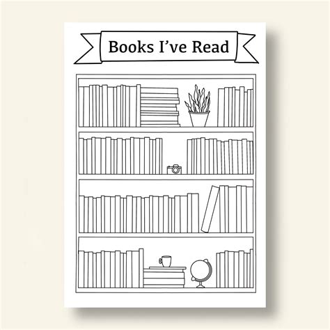 Blank Bookshelf Printable Free It Can Color In Each Book You Readits