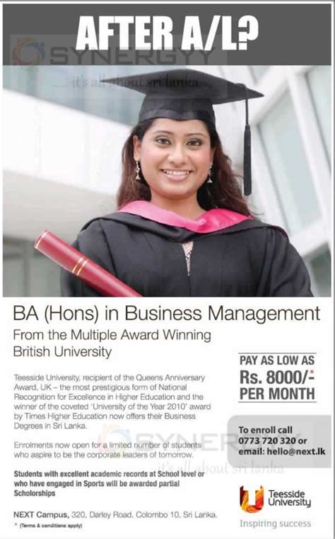 BA Hons In Business Management From Teesside University Education