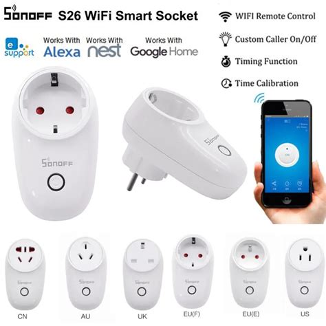 Aliexpress Buy Sonoff S Wifi Smart Plug Eu Us Uk Cn Au Wireless