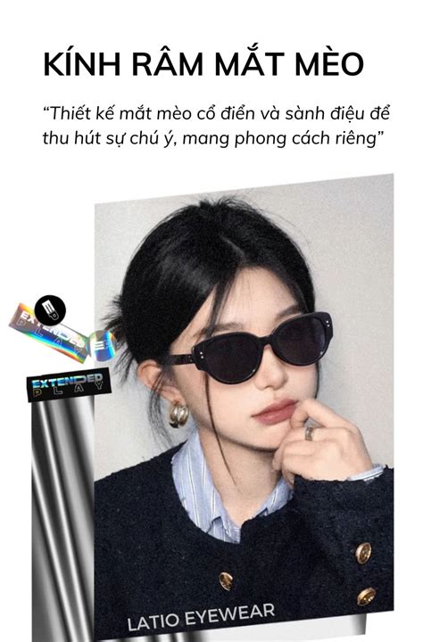 Kính mát Nam Nữ LATIO Hot trend Dáng mắt mèo Chất liệu TR bền bỉ Chống TIA UV KM