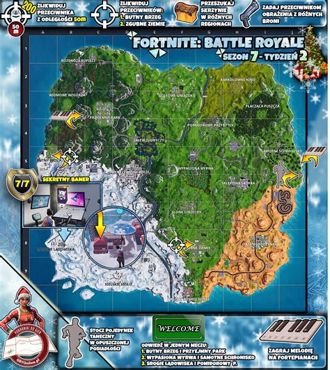 Mapa Sezon 7 tydzień 2 Wyzwania Fortnite Battle Royale Fortnite