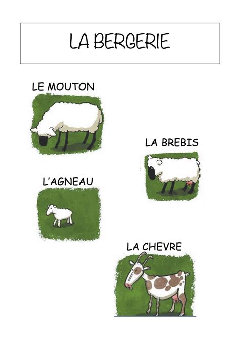 Vocabulaire De La Ferme Imagier Simple Pour La Maternelle La Bergerie Ferme Préscolaire