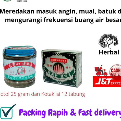 Jual Obat Sakit Perut Menara Lima Pagoda Lima 25Gr Botolkaca Obat Mual