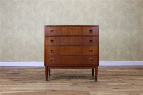 Danish Teak Bowed Chest Of Drawers Vintage Retro Furniture