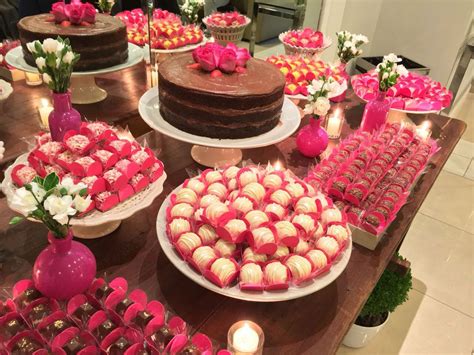 Doces Para Mesa De Aniversário - Mesa de doces finos - aniversario pink