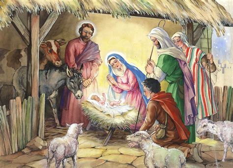 Watercolor Nativity Scene at PaintingValley.com | Explore collection of ...