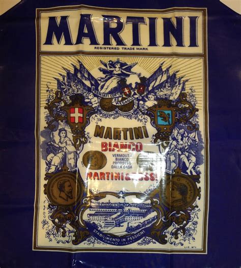 Vintage Martini And Rossi Promotional Bianco Vermouth Bartender Apron