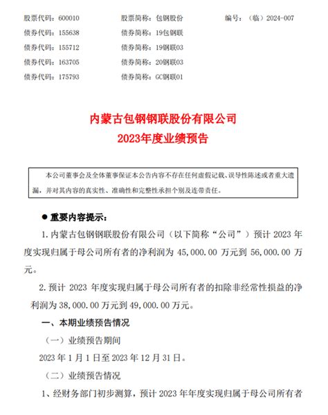 包钢股份包钢股份2023年度业绩预告—中国钢铁新闻网