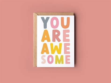 Thank You Card You Are Awesome - Etsy