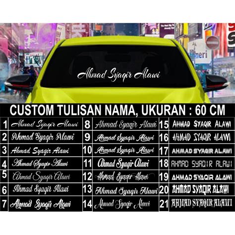 Jual Stiker Mobil Cutting Sticker Body Dan Kaca Mobil Nama Custom