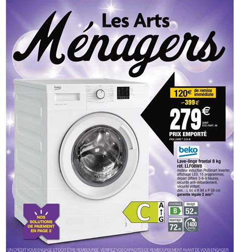 Promo Lave Linge Frontal Kg R F Llf W Beko Chez Cora Icatalogue Fr