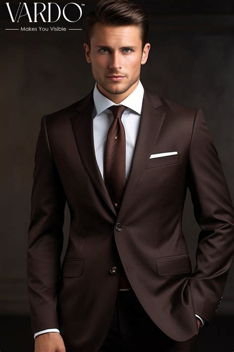 Classic Elegance And Style Coffee Brown Two Piece Suit For Men Tailored