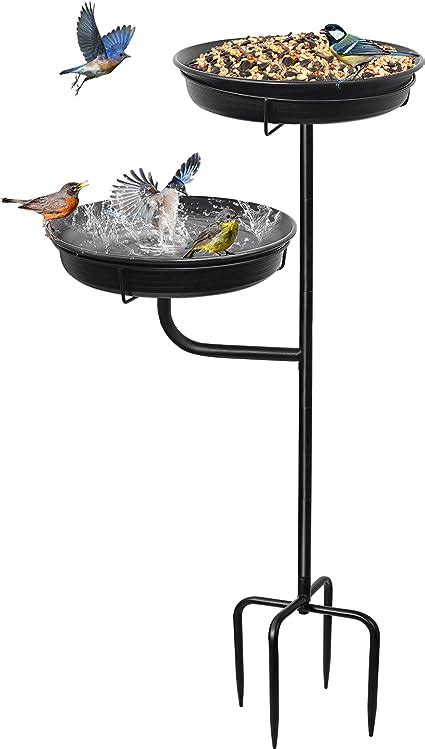 Giyiprpi Bird Bath Feeder Water Station Standing Bird Bath Garden For