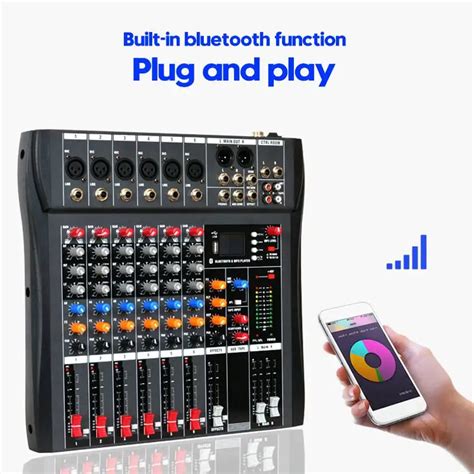 Профессиональный 6 канал USB Студия аудио bluetooth DJ микшерный пульт ...