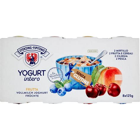 Yogurt Intero Alla Pesca Mirtilli Ciliegia Muesli VIPITENO 8 X 125 G