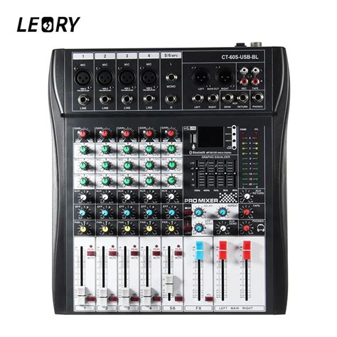 LEORY Karaoke Audio Mixer Amplifier bluetooth 6 Channel Professional ...