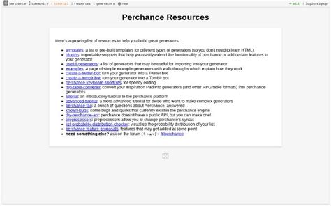 Perchance Resources ― Perchance Generator