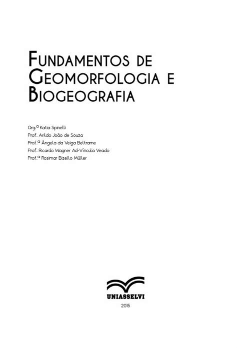 Pdf Fundamentos De Geomorfologia E Biogeografia Dokumen Tips